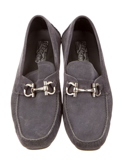 ferragamo men's suede loafers